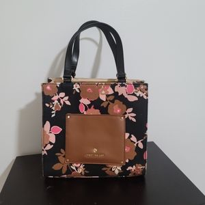Spartina 449 Linen and Leather Floral Handbag